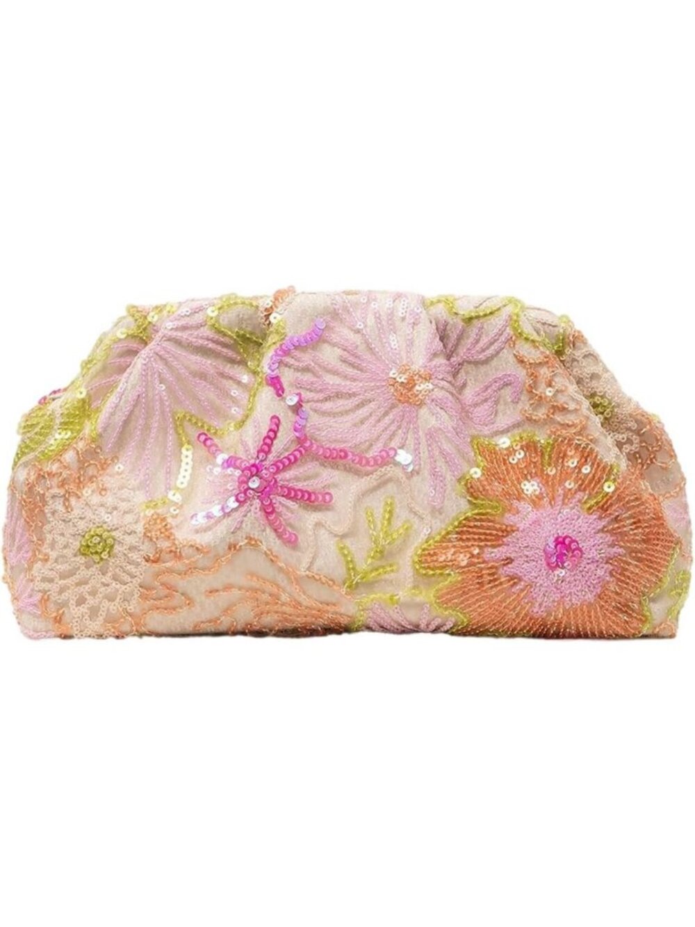 Floral Embroidered Sequin Clutch Purse for Women - Elegant Evening Bag